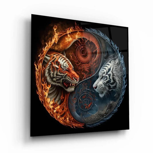 Yin Yang Glass Wall Art - LUXARTDECO