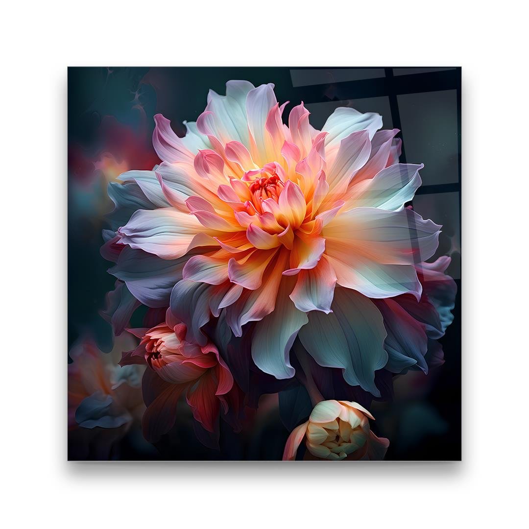 Pink Flower Glass Wall Art
