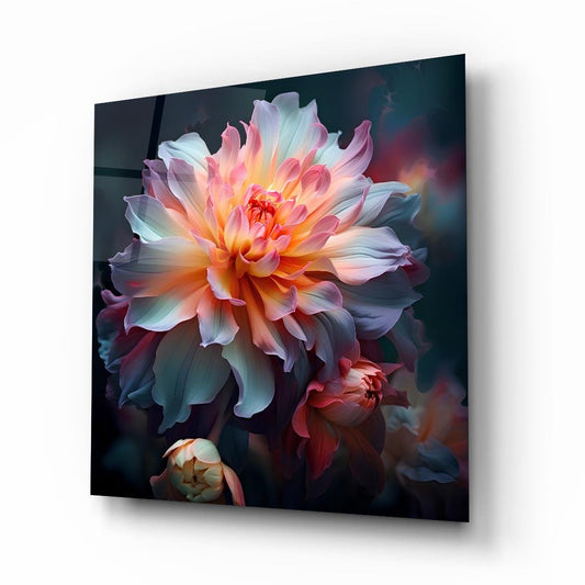 Pink Flower Glass Wall Art