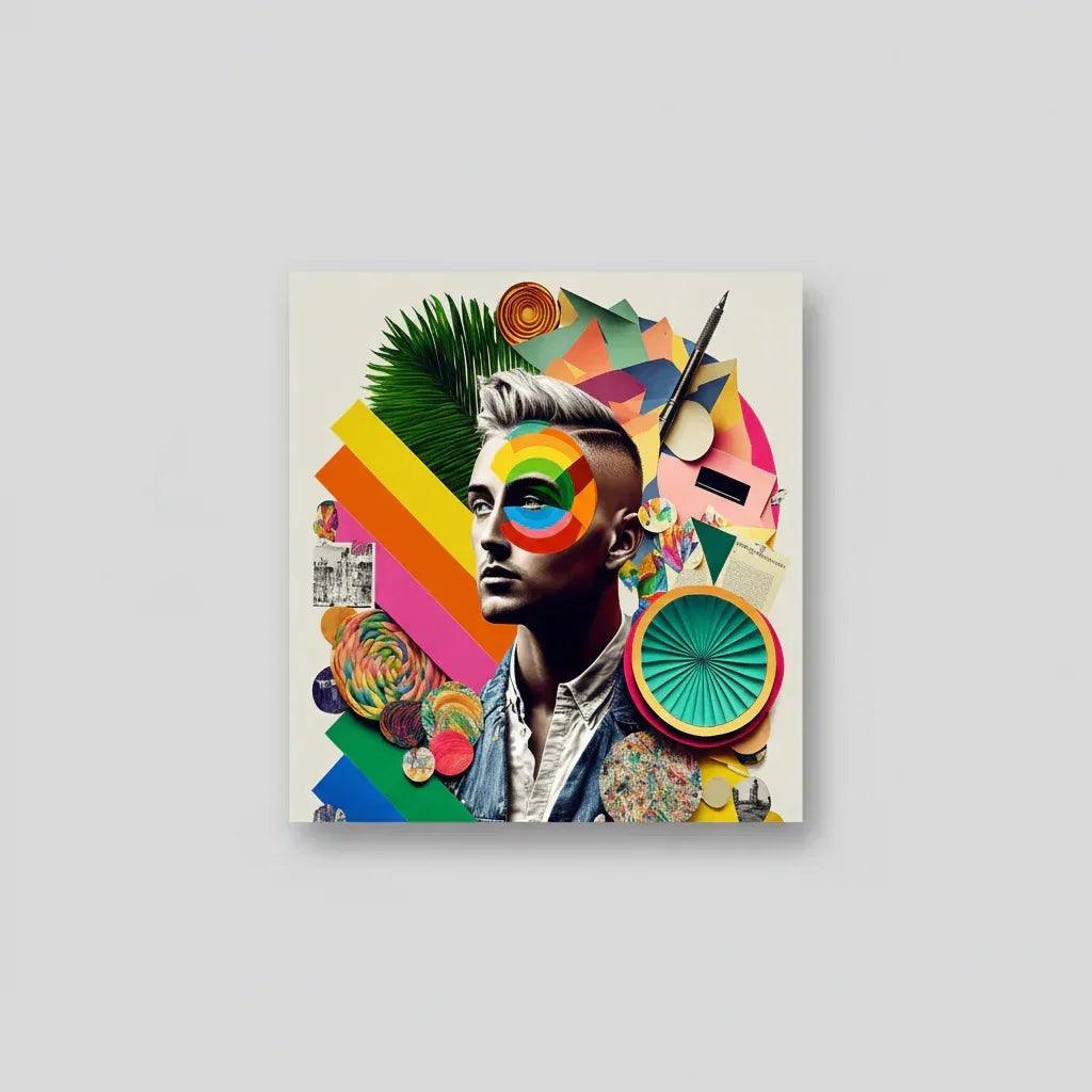 Art Collage Glass Wall Art - LUXARTDECO
