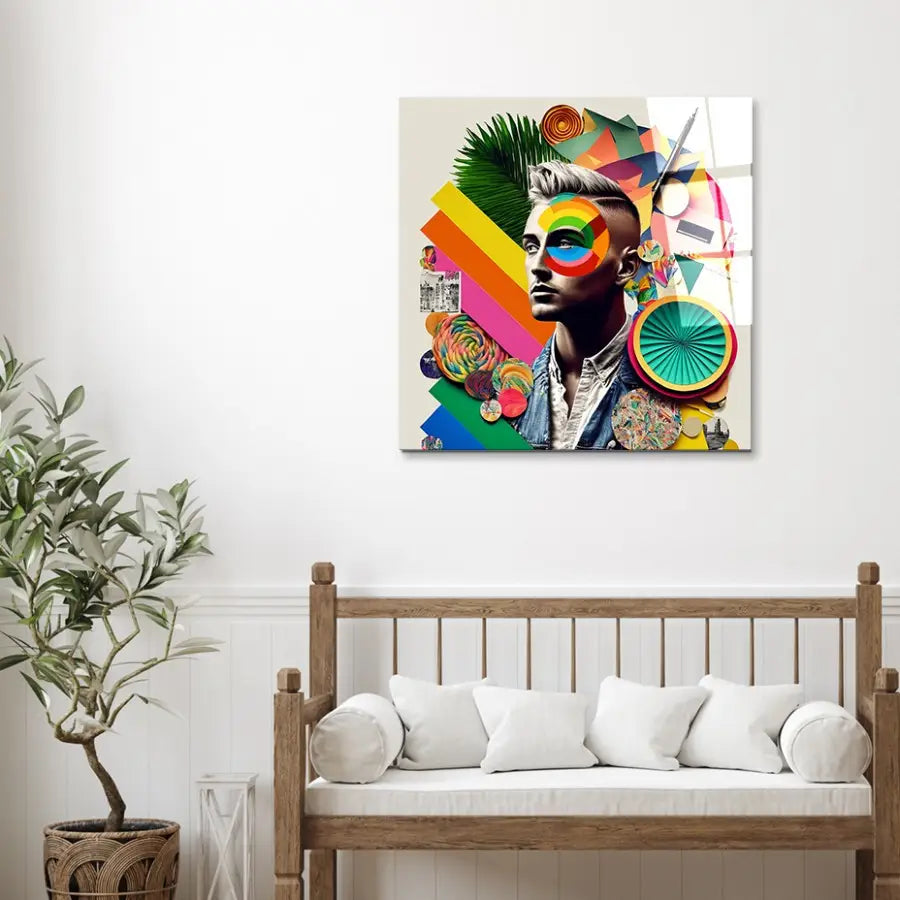 Art Collage Glass Wall Art