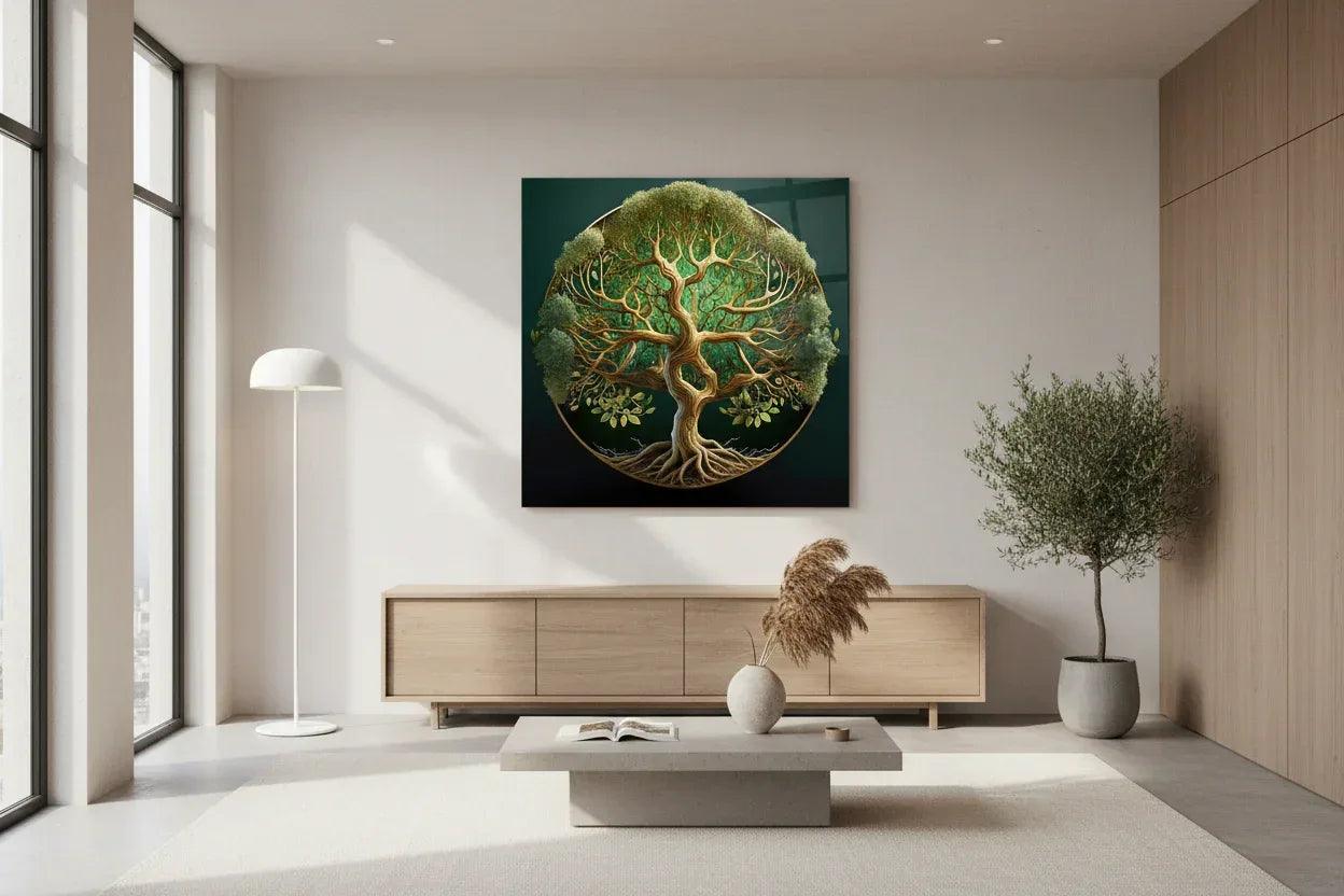 Abstract Tree of Life Glass Wall Art - LUXARTDECO