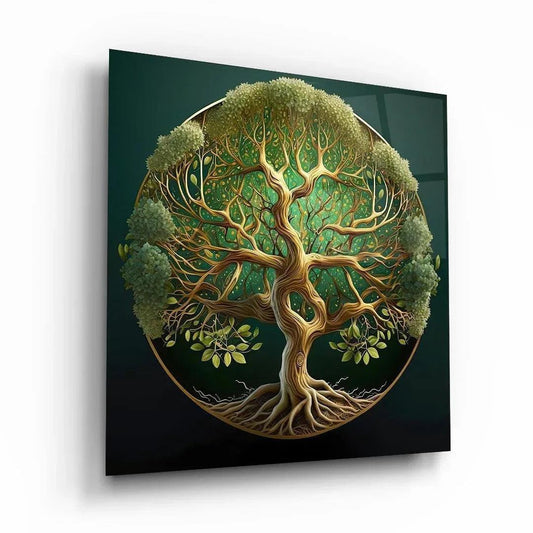 Abstract Tree of Life Glass Wall Art - LUXARTDECO
