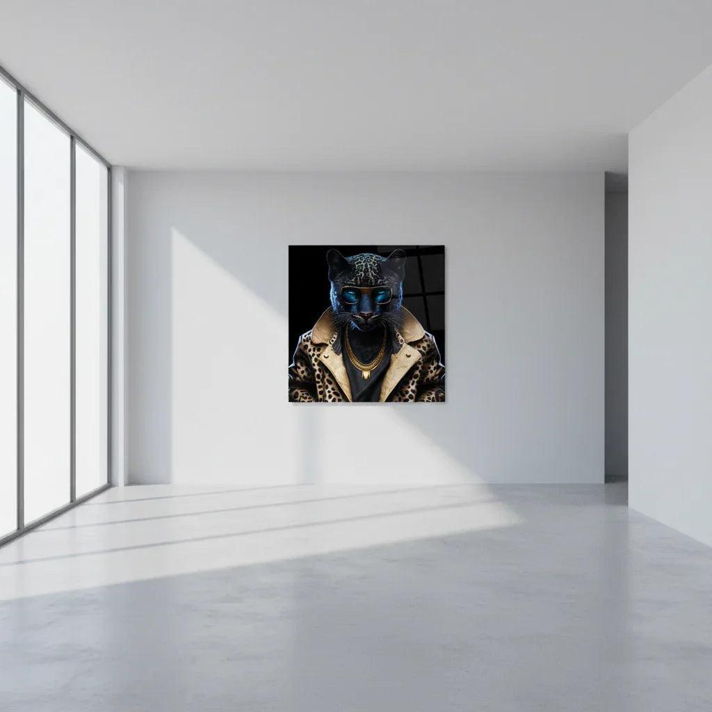 Fashion Panhter Glass Wall Art - LUXARTDECO
