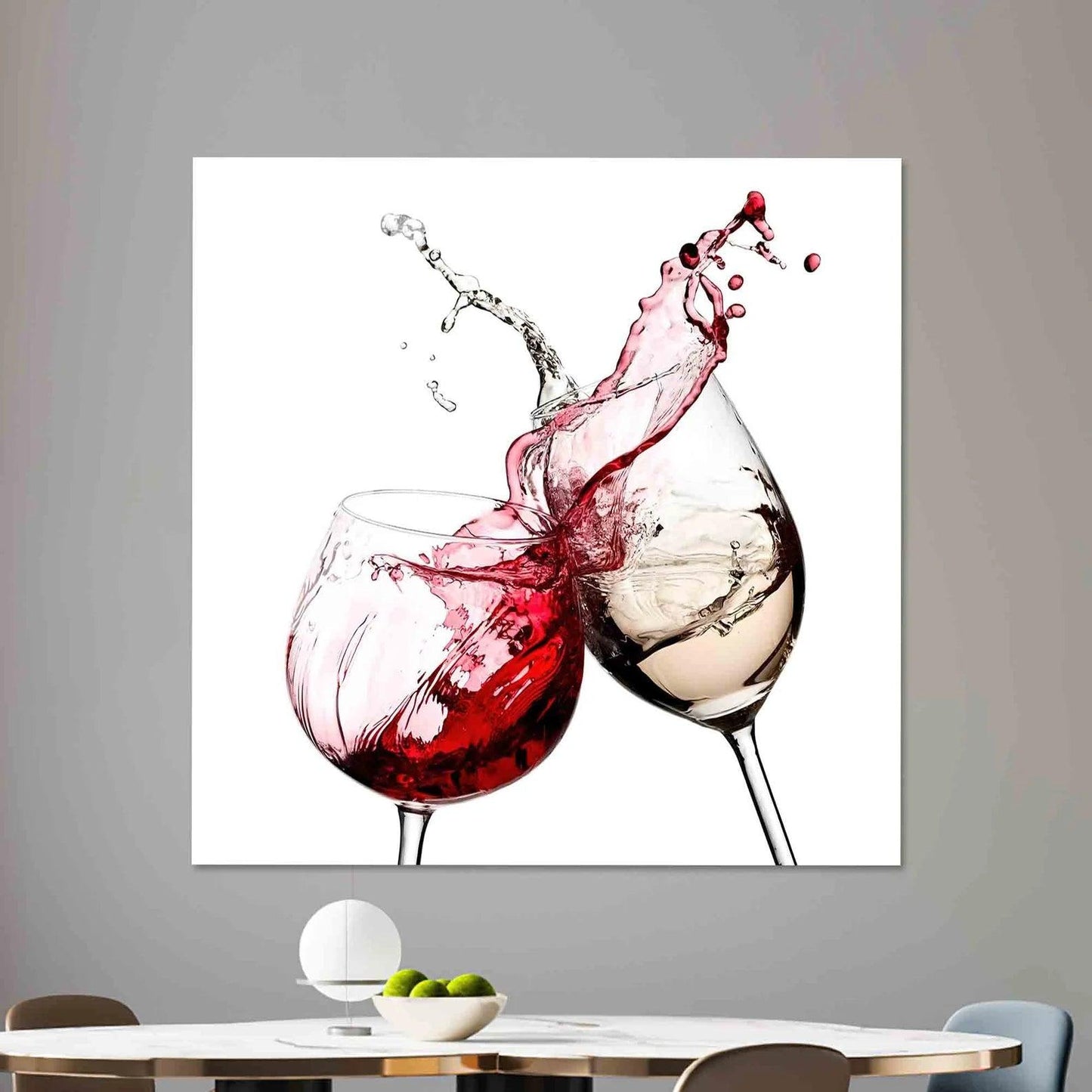 Éclaboussure de Vin Tableau en Verre Trempé