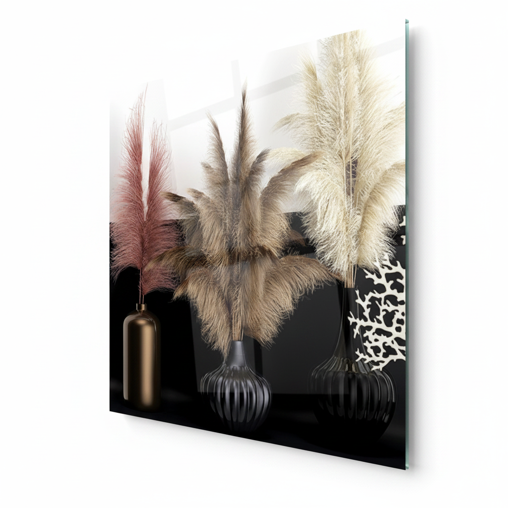 Vasi Boho Quadro in Vetro Temperato