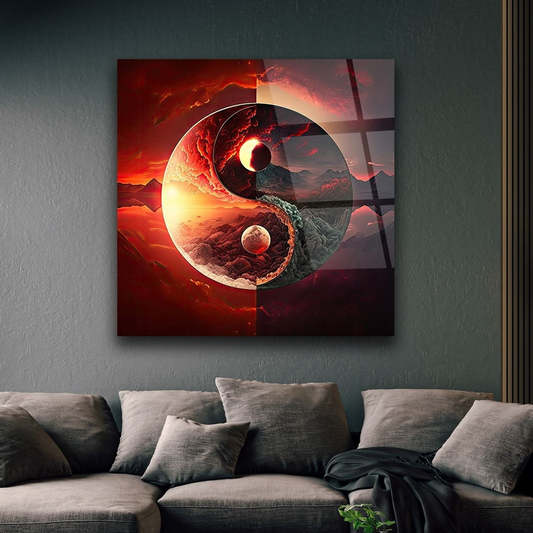 Yin Yang Quadro in Vetro Temperato