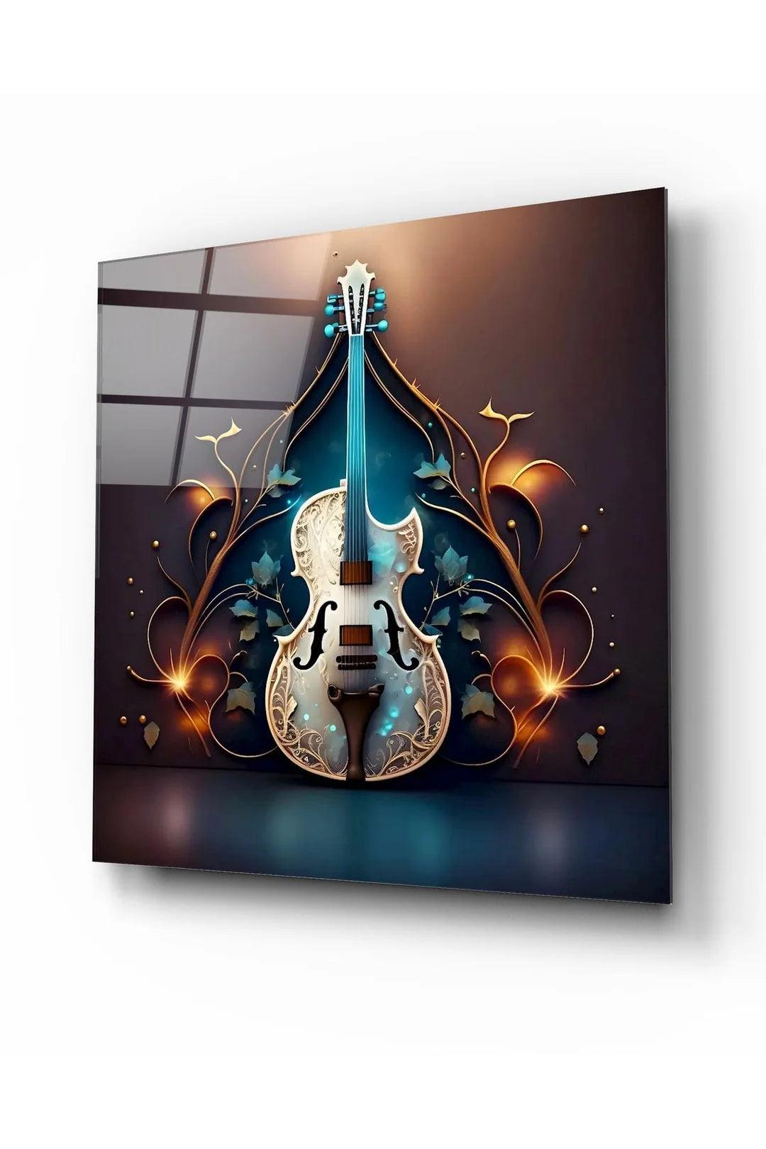 Le Violon Enchanté Tableau en Verre Trempé