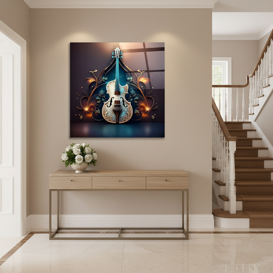 Enchanted Violin Glass Wall Art