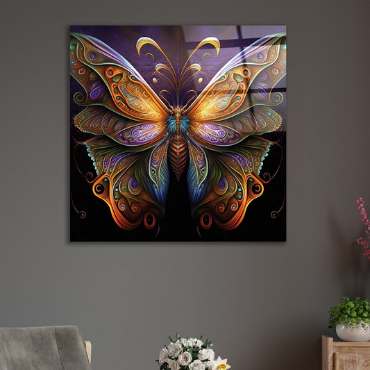 Mystic Butterfly Glass Wall Art