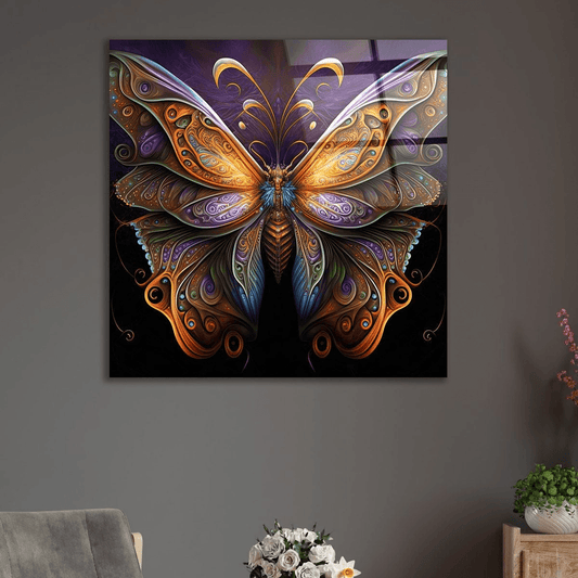 Mystic Butterfly Glass Wall Art