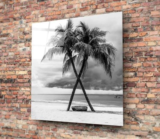 Palm Trees Glass Wall Art - LUXARTDECO