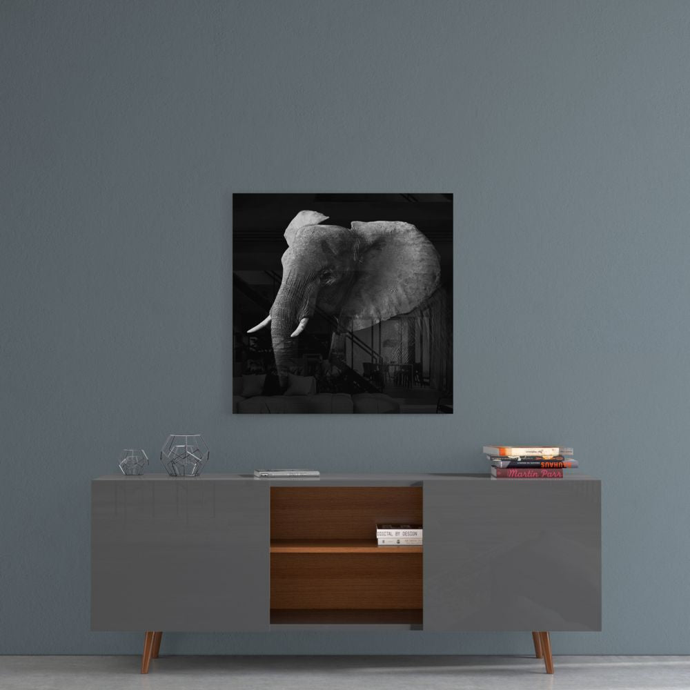Elephant Glass Wall Art
