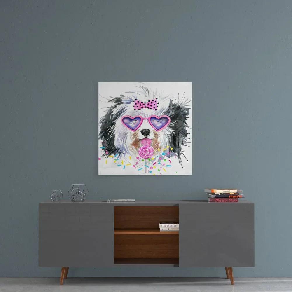 Cute Dog Glass Wall Art - LUXARTDECO