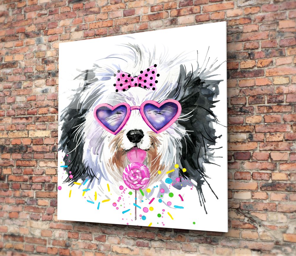 Cute Dog Glass Wall Art