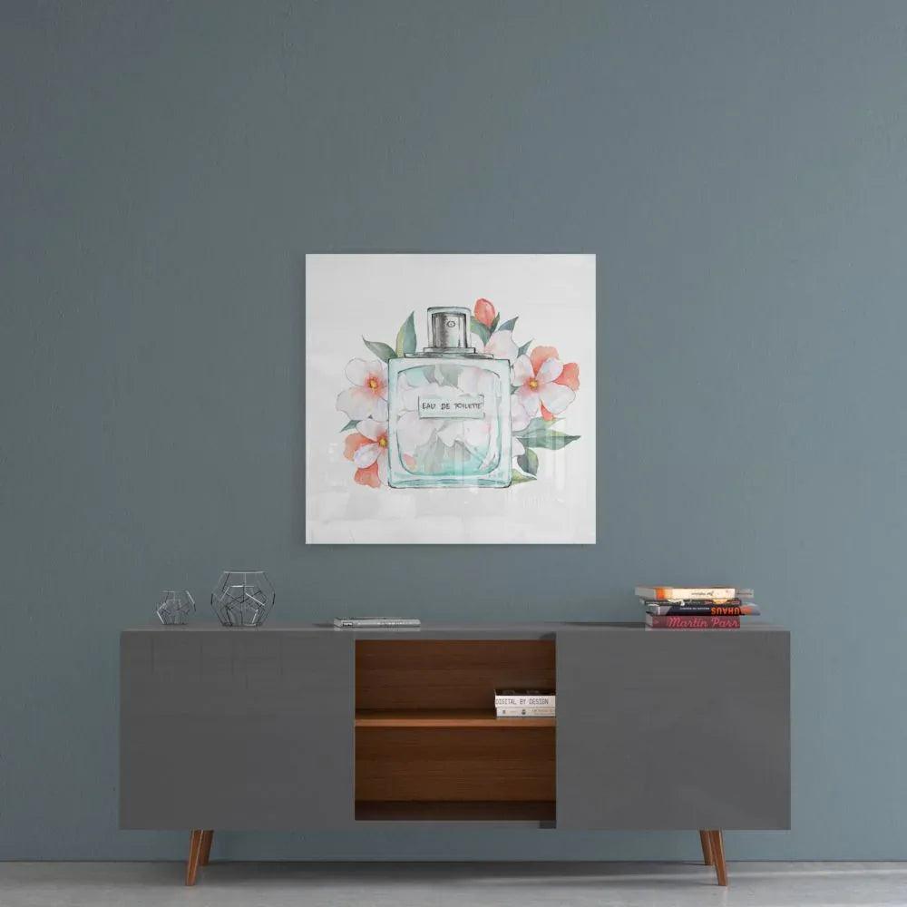 Eau De Toilette Glass Wall Art - LUXARTDECO