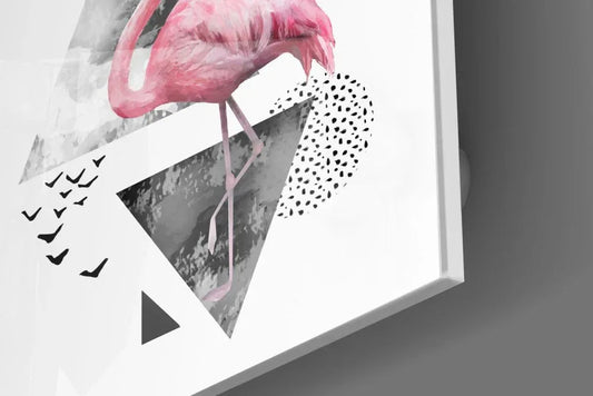 Flamingo Glass Wall Art - LUXARTDECO