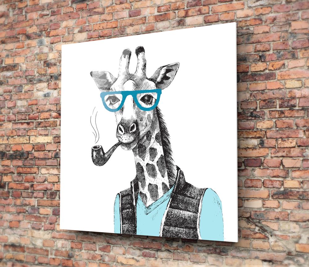 Mr. Giraffe Glass Wall Art