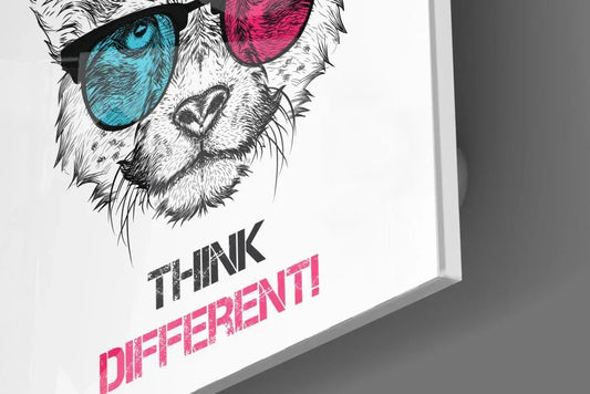 Think Differently Glass Wall Art - LUXARTDECO