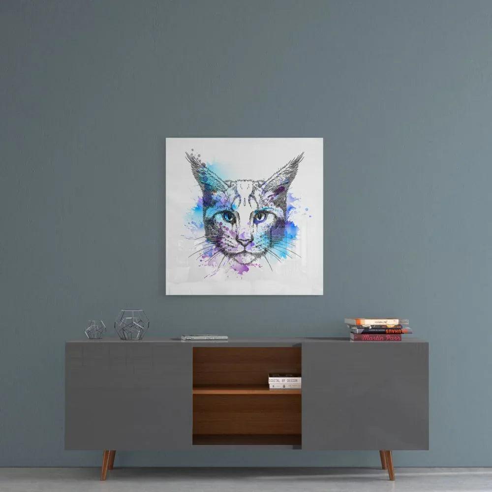 Cat Glass Wall Art - LUXARTDECO