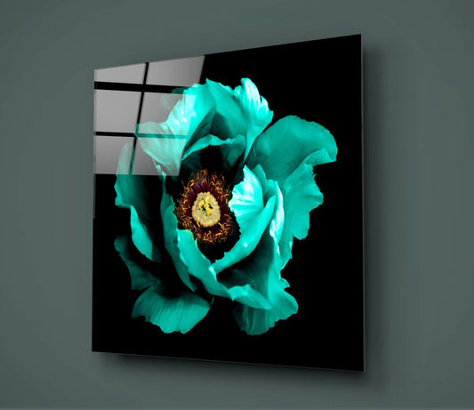 Floral Green Glass Wall Art