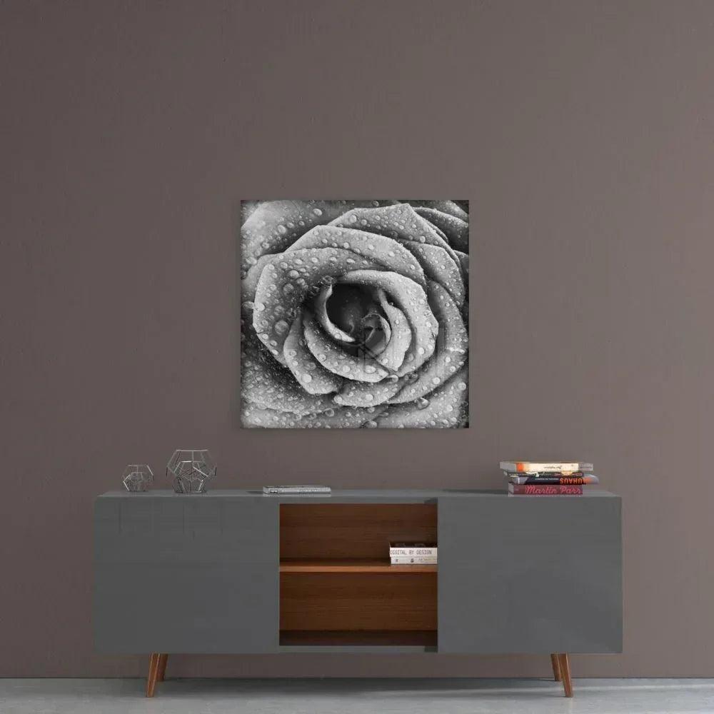 Rose Glass Wall Art - LUXARTDECO