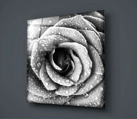 Rose Glass Wall Art - LUXARTDECO