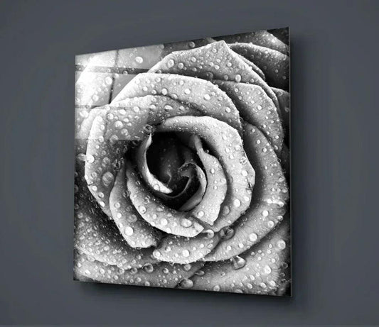 Rose Glass Wall Art - LUXARTDECO