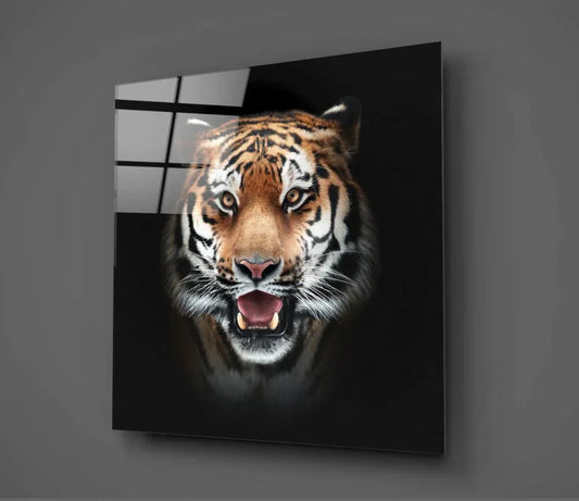 Tiger Glass Wall Art - LUXARTDECO
