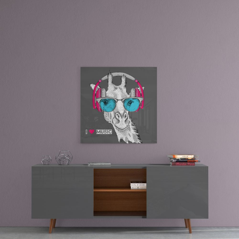 Giraffe Glass Wall Art