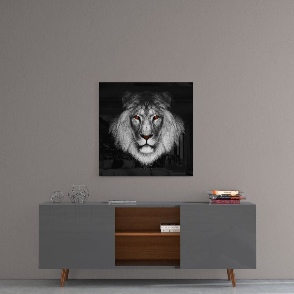 Lion Glass Wall Art