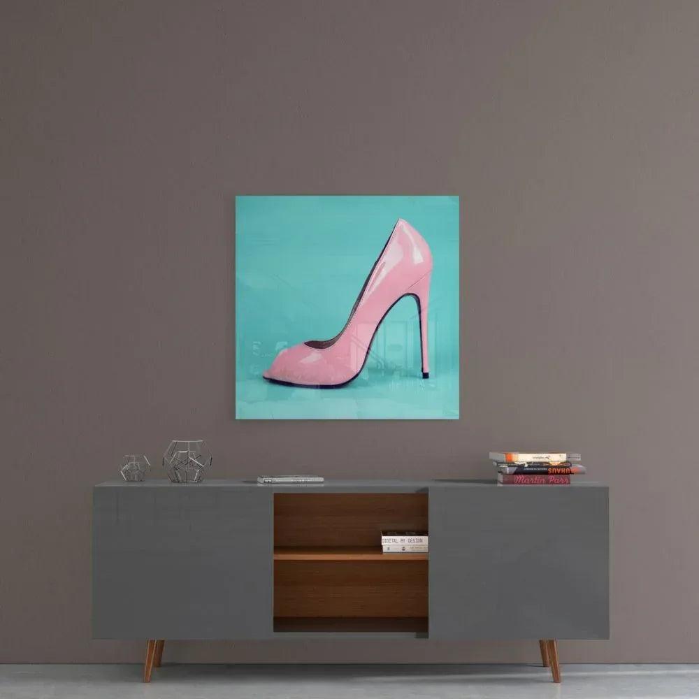 Heeled Shoes Glass Wall Art - LUXARTDECO