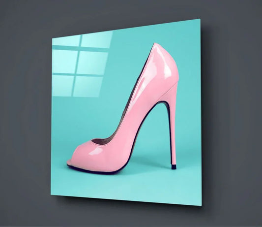 Heeled Shoes Glass Wall Art - LUXARTDECO