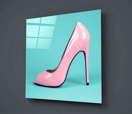 Heeled Shoes Glass Wall Art - LUXARTDECO