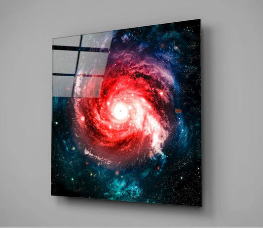 Space Red Infinity Glass Wall Art - LUXARTDECO