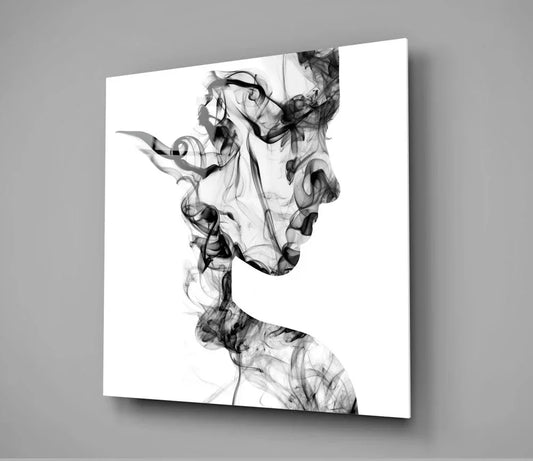 Smoke Silhouettes Glass Wall Art - LUXARTDECO