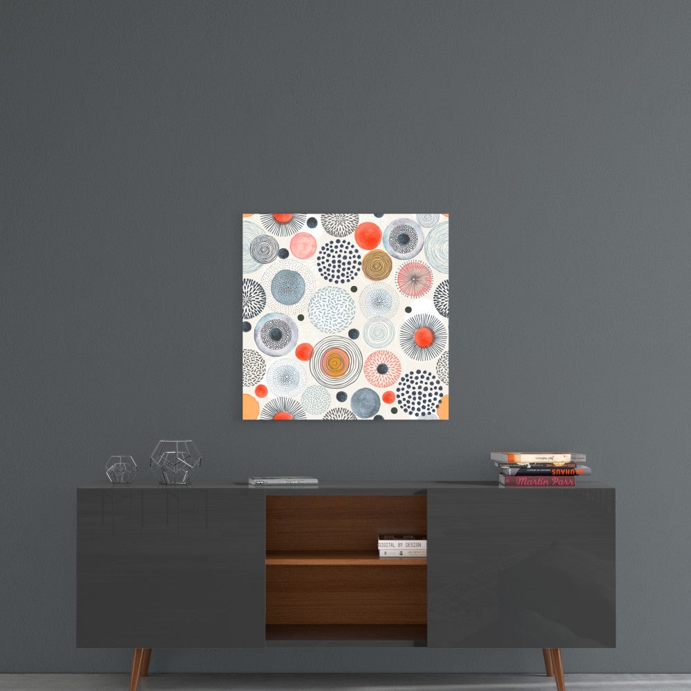 Dot to Flower Glass Wall Art