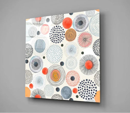 Dot to Flower Glass Wall Art - LUXARTDECO