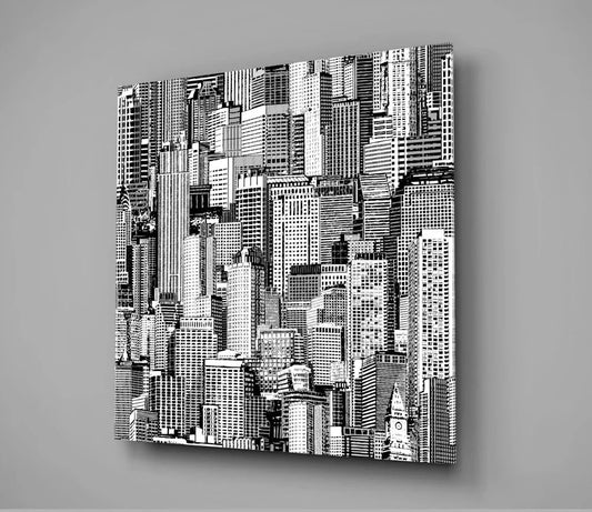 Solitude in the Crowd Glass Wall Art - LUXARTDECO