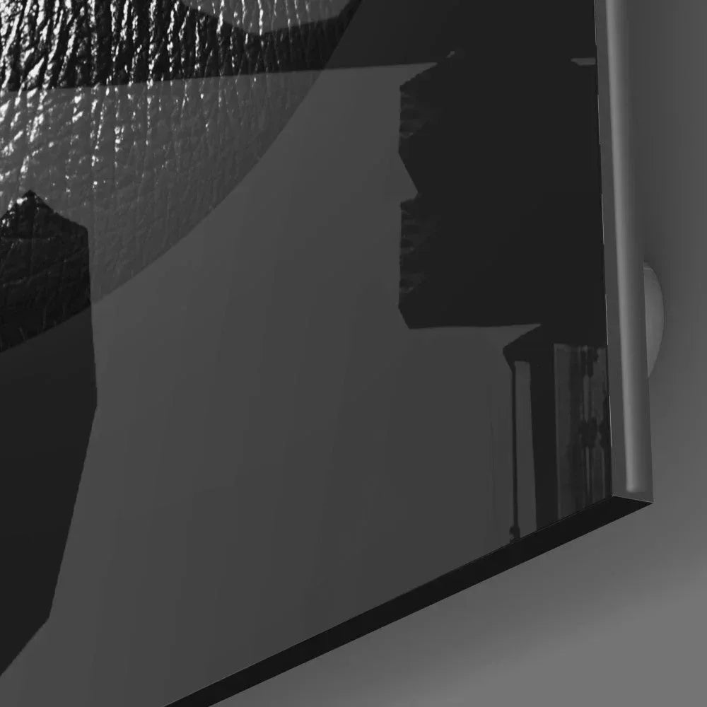 Black Lips Glass Wall Art - LUXARTDECO