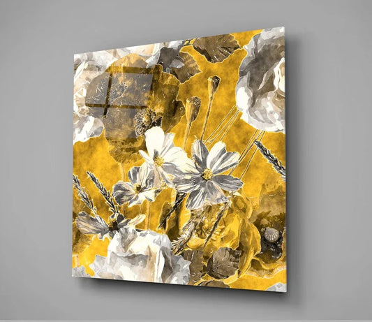 Daisies Glass Wall Art - LUXARTDECO