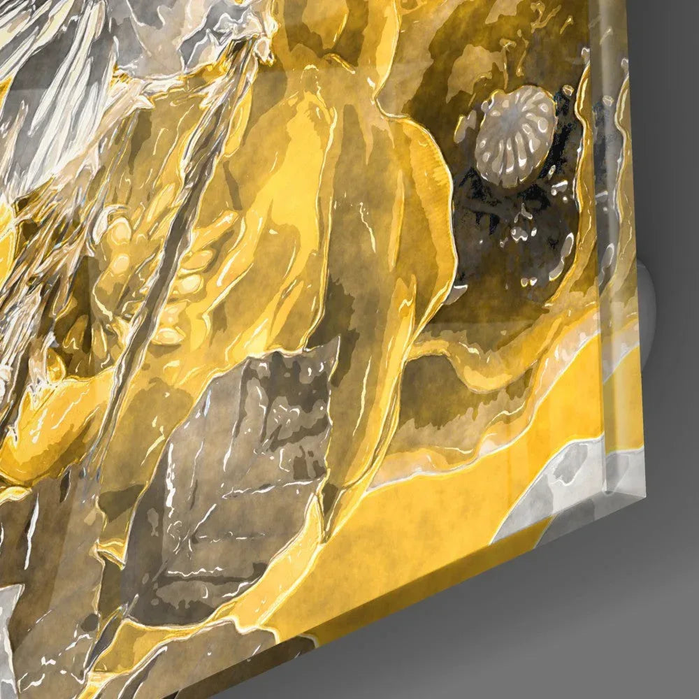 Daisies Glass Wall Art - LUXARTDECO