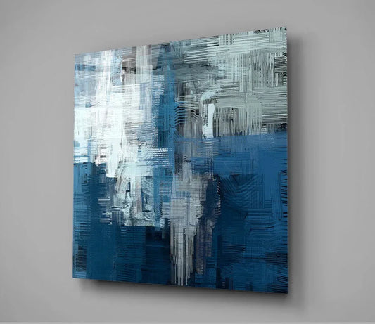 Blue Touch Glass Wall Art - LUXARTDECO