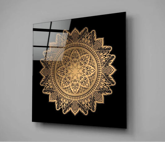 Nostalgic Lace Motif Glass Wall Art - LUXARTDECO