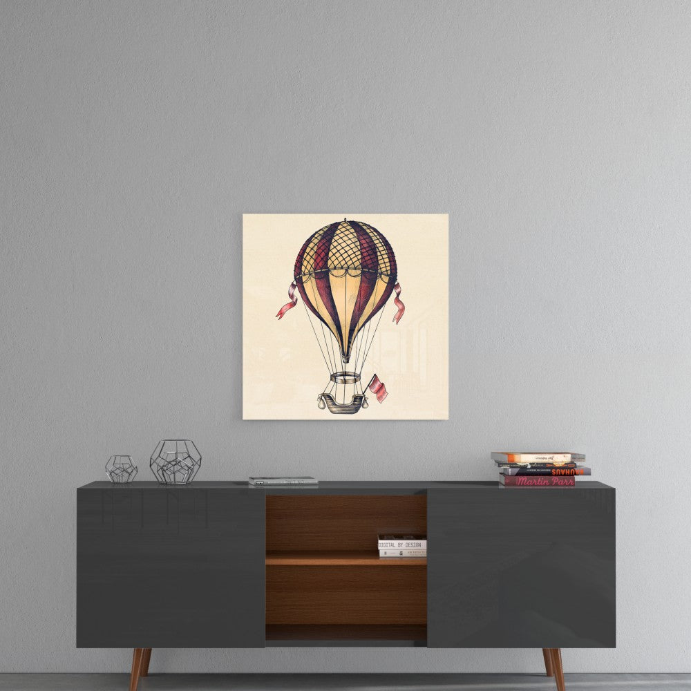 Balloon Journey Towards Freedom Glass Wall Art