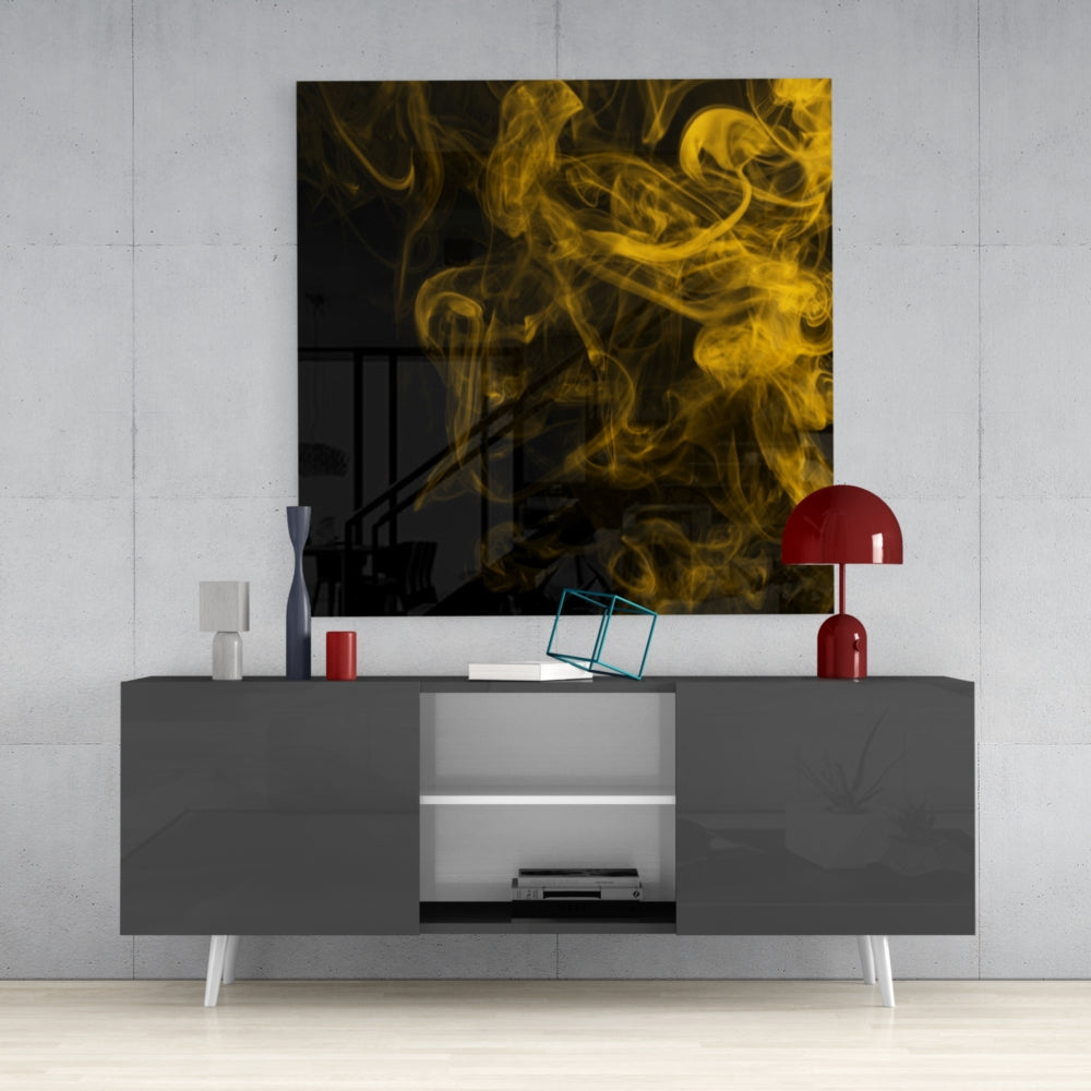 Yellow Smoke Glass Wall Art