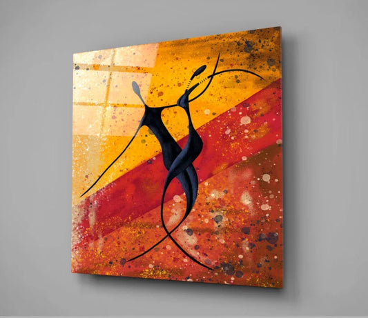 Dance of Shadows Glass Wall Art - LUXARTDECO