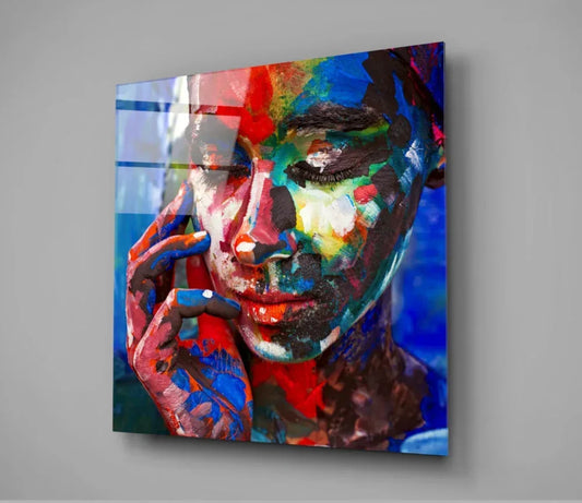 Colored Sadness Glass Wall Art - LUXARTDECO