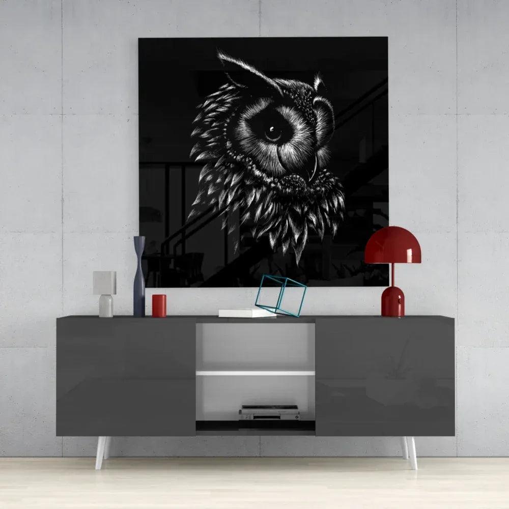 Owl Glass Wall Art - LUXARTDECO