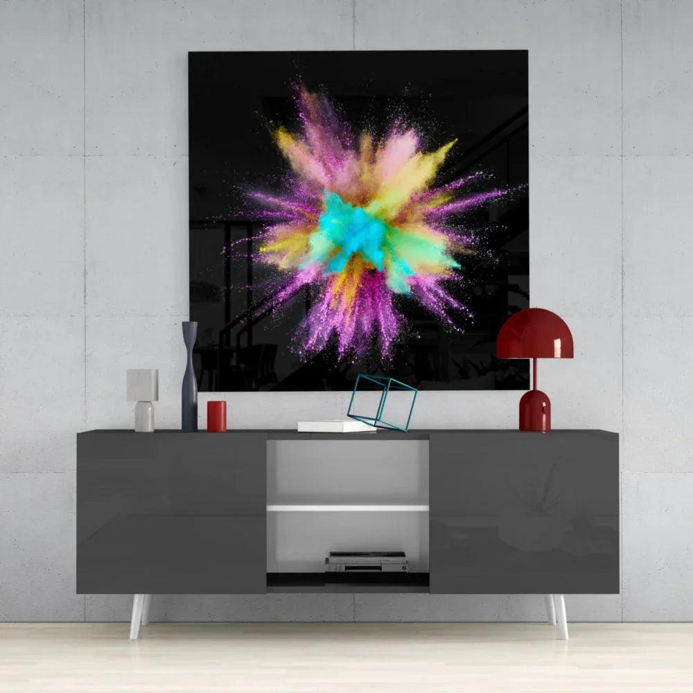 Color Explosion Glass Wall Art - LUXARTDECO